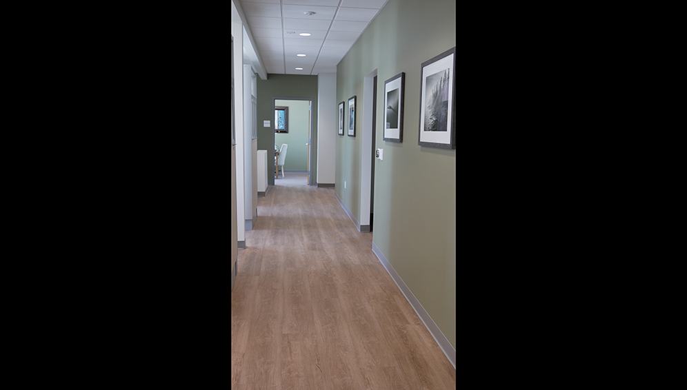Hallway to the dental office entrance