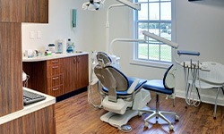 Treatment chair at dentist’s office