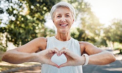 Lady smiles outdoors