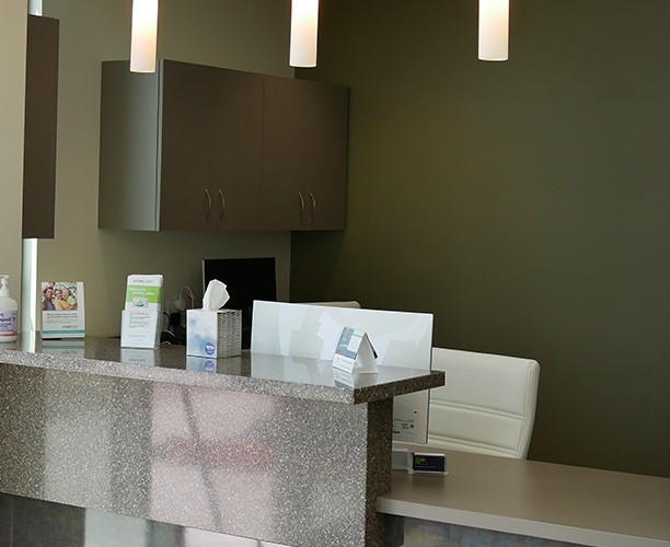 Dental office reception desk