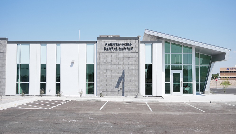 Outside view of the Painted Skies Dental Center office building