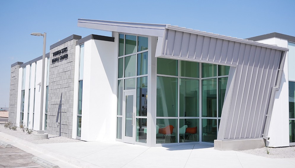 Entrance of the Painted Skies Dental Center office building