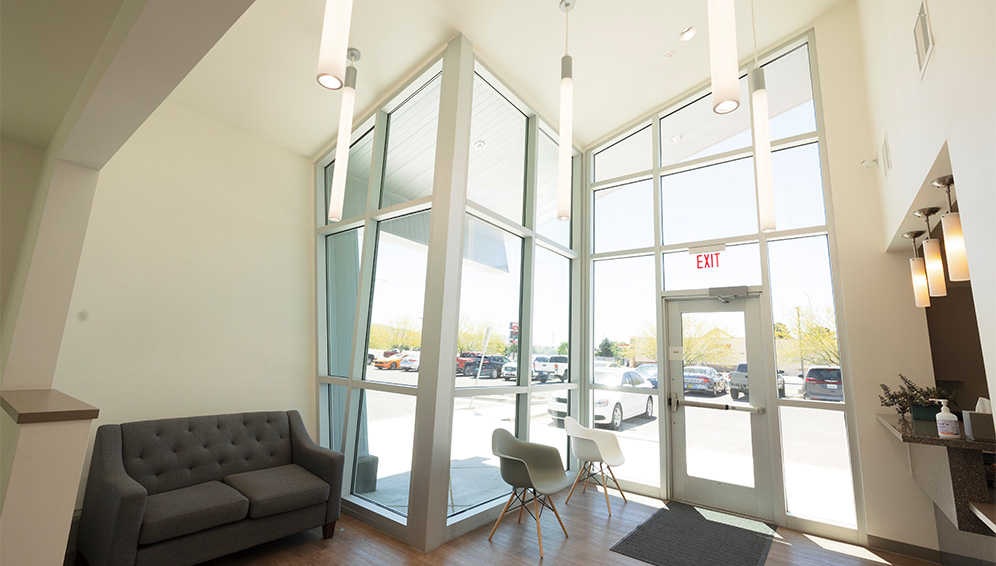 Entrance of the Painted Skies Dental Center office building