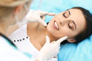 Woman at consultation for cosmetic dentistry in Las Cruces.