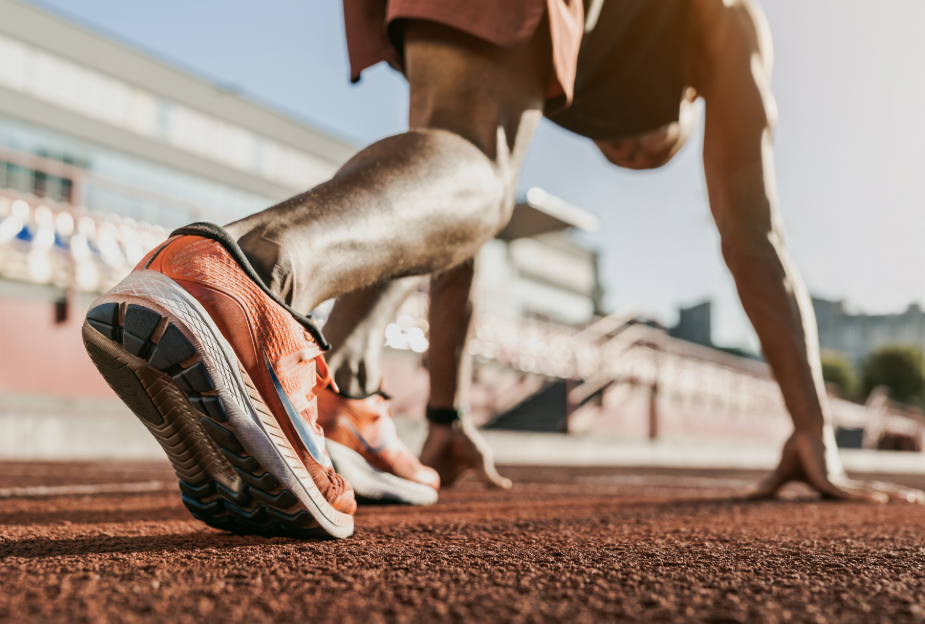 Runner getting ready to sprint